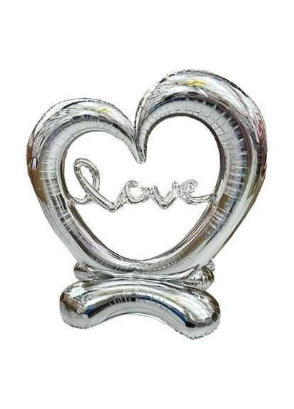 Кулька фольгована, на підлогу "Серце LOVE" (срібляста) MIC (293940769)