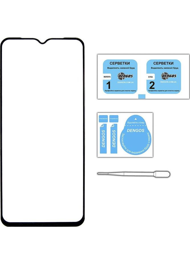 Захисне скло для Realme C53 Glass Full Glue Вlack (TGFG-339) DENGOS (311280251)