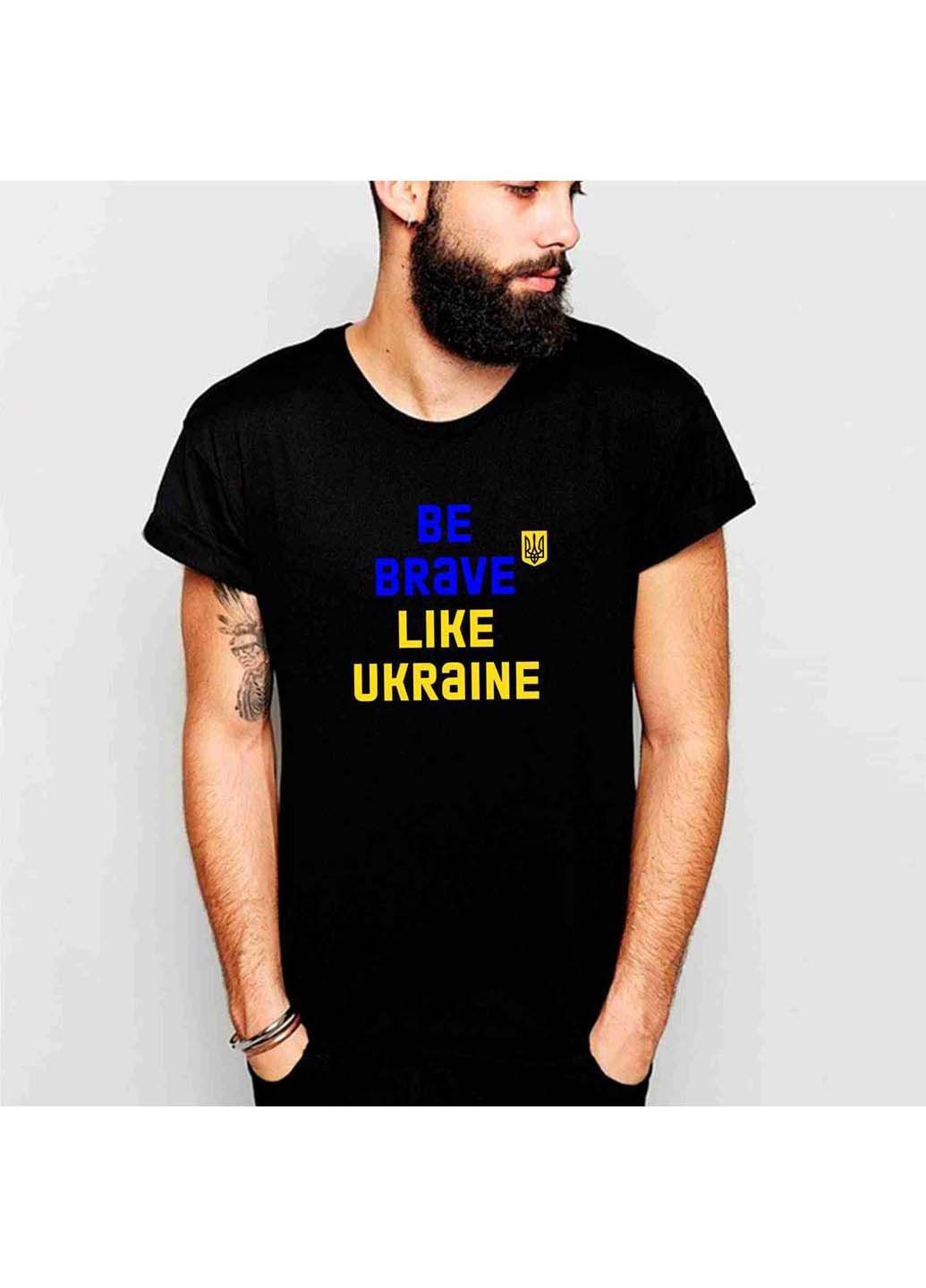 Чорна футболка be brave like ukraine з коротким рукавом Кавун