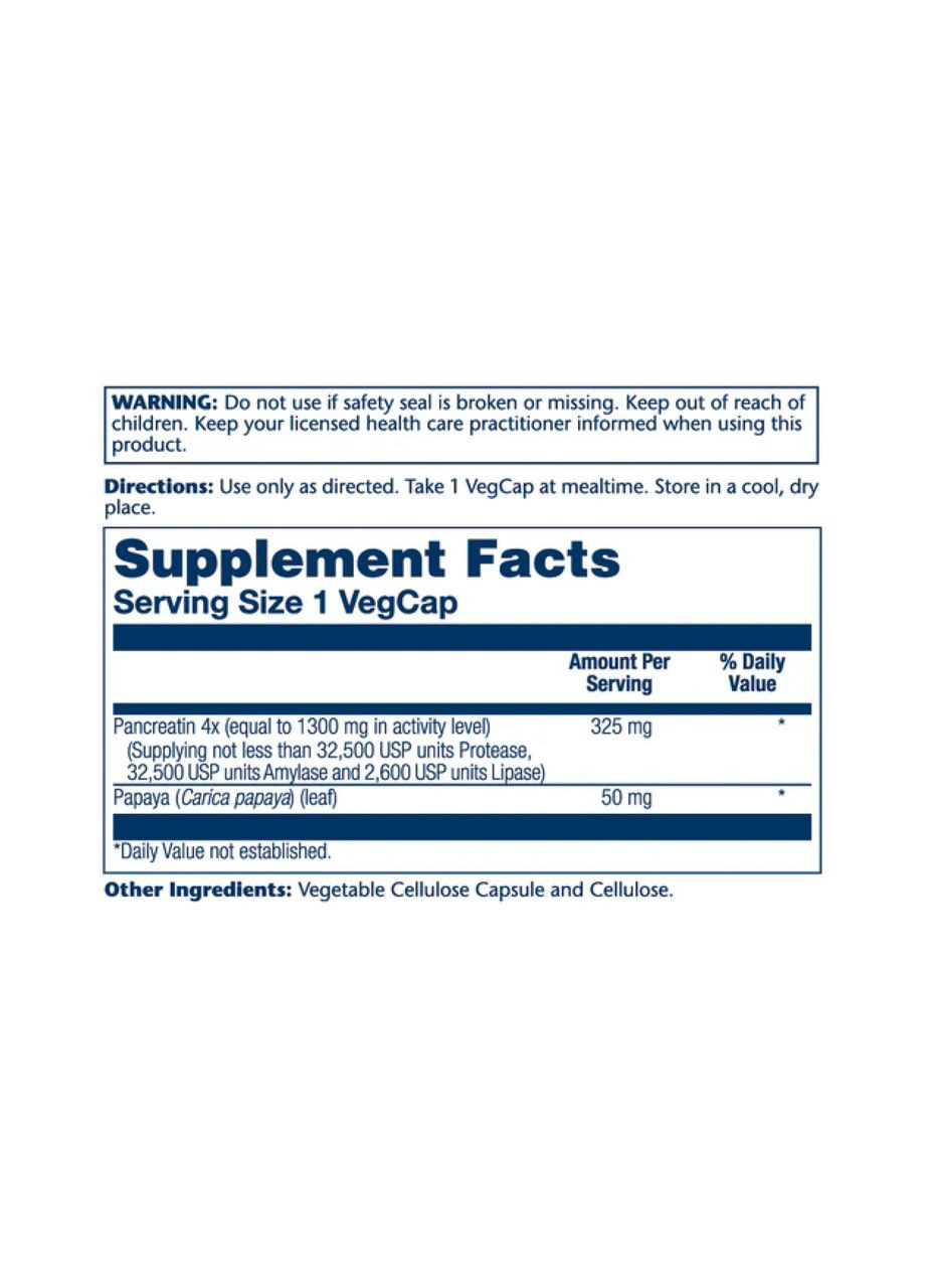 Pancreatin 1300 Digestive Enz 1300mg - 90 veg caps Solaray (369400639)