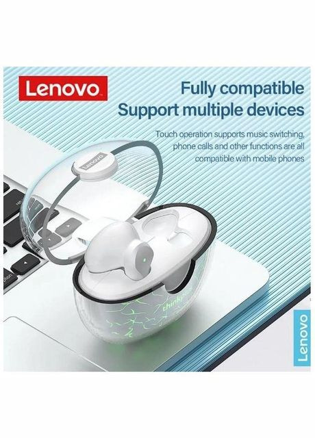 Наушники беспроводные XT95 Pro Light Black стерео гарнитура в кейсе Lenovo (293345681)