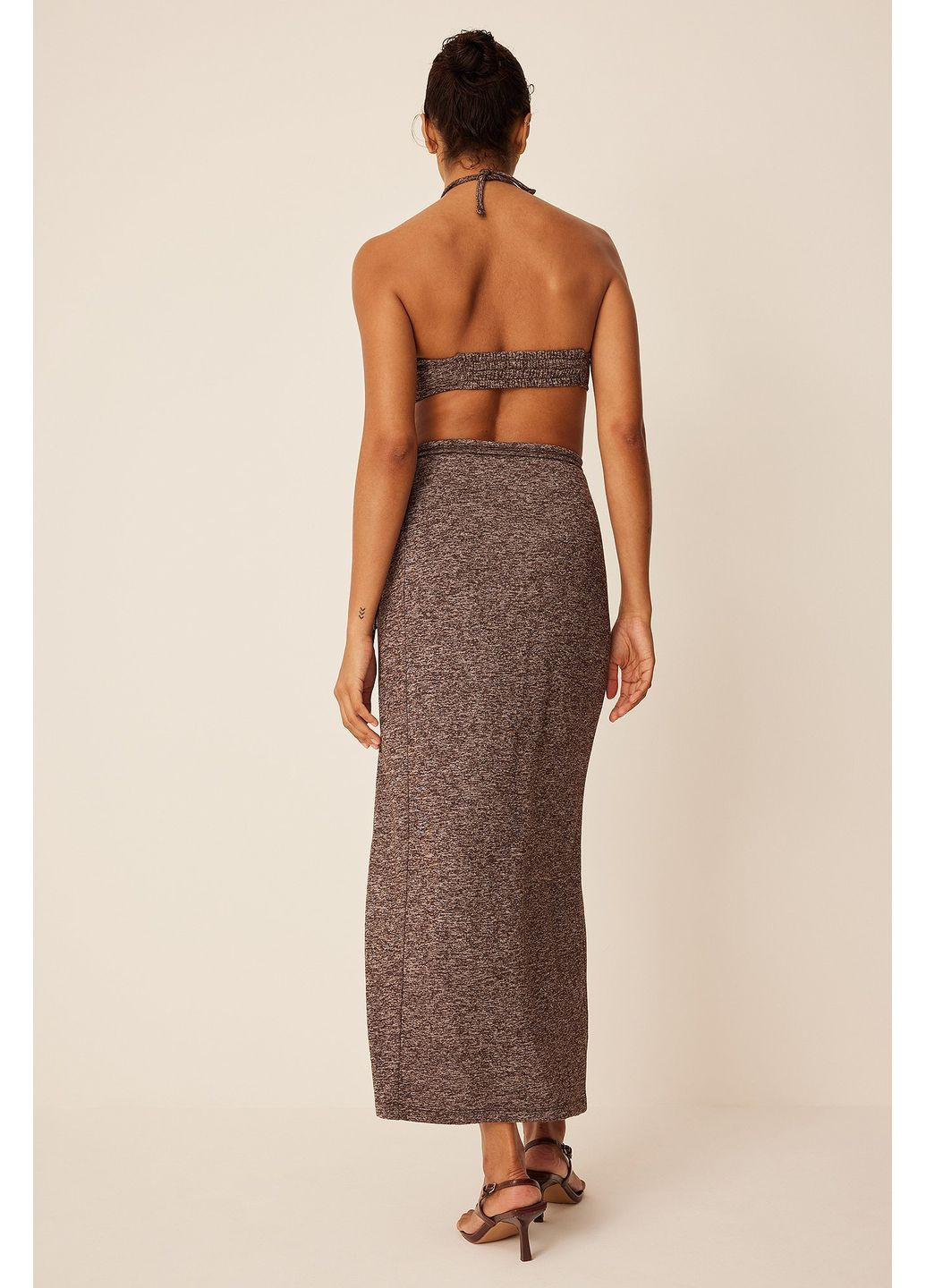 Коричневая юбка демисезон,коричневый, NA-KD