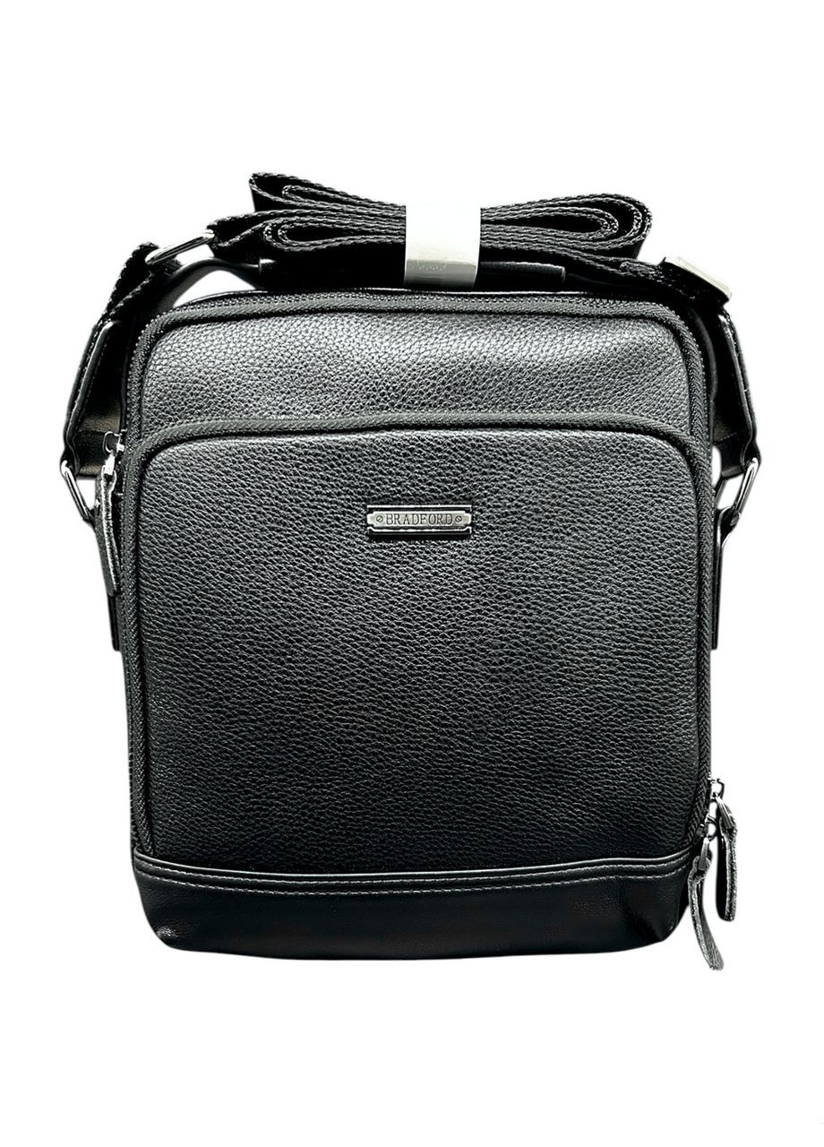 Чоловіча сумка з еко-шкіри Bradford 8918-2 чорна 24 х 21 х 6,5 No Brand (371682460)