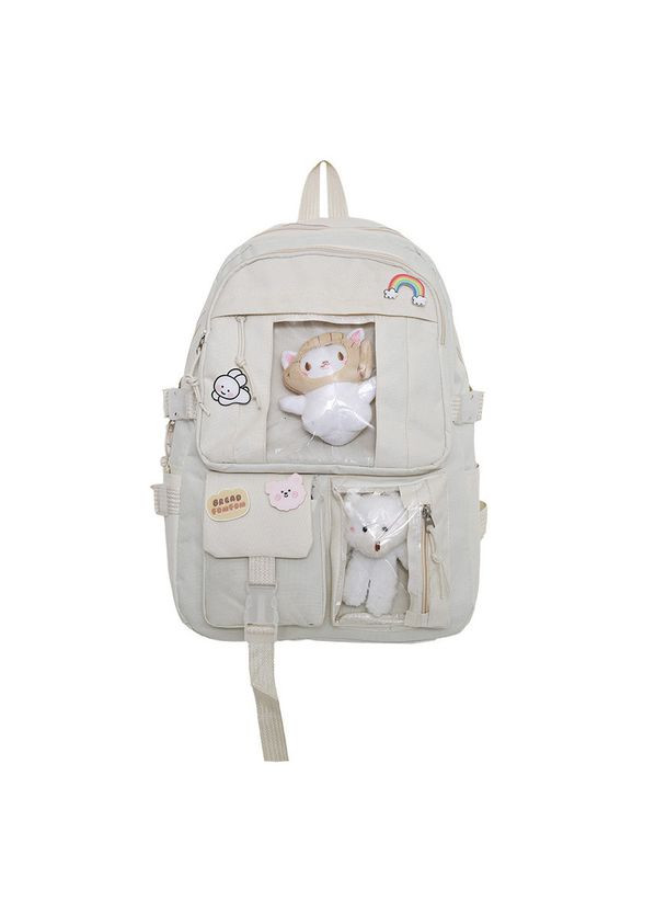 Рюкзак 10456 мужской женский детский школьный портфель белый No Brand (326487656)