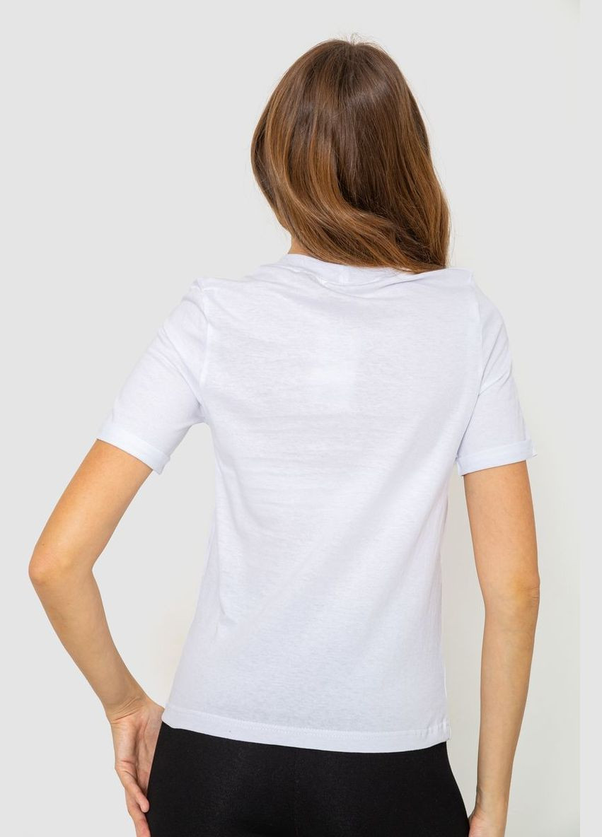 Біла демісезон жіноча футболка з принтом, колір білий, Ager