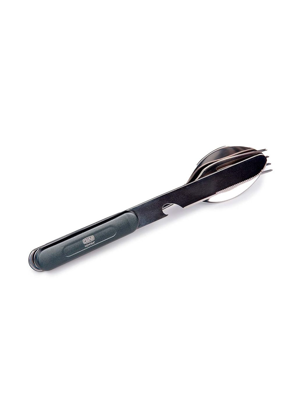 Набір туристичних столових приборів 4-в-1 з неіржавкої сталі для кемпінгу (чохол у комплекті) Сила (363045121)