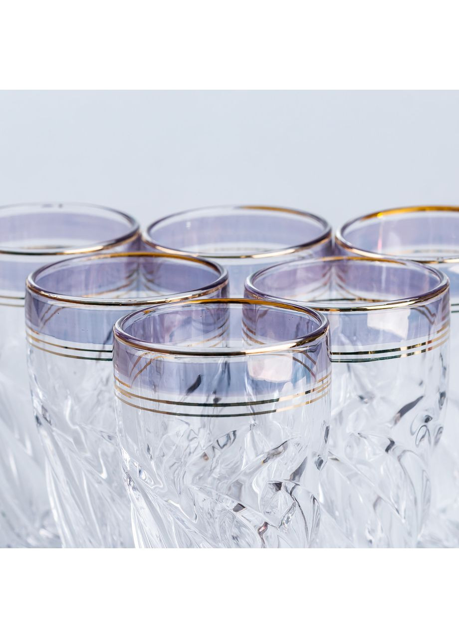 Стеклянные стаканы набор из 6 штук по 250 мл синий TS Kitchen (360456858)
