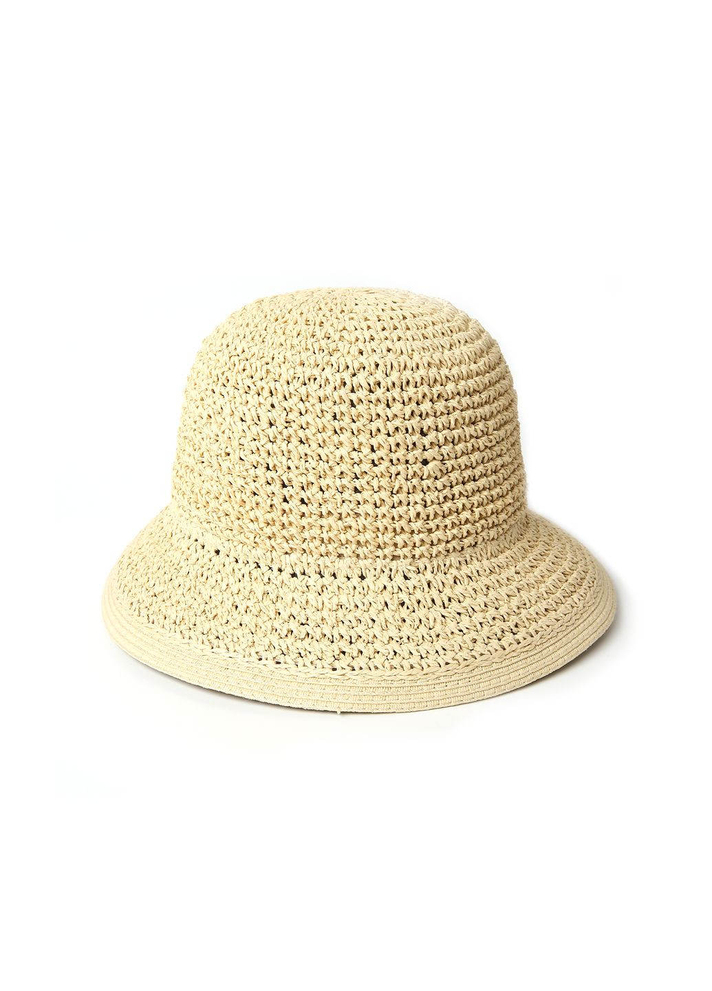 Шляпа с маленькими полями женская бумага бежевая CORA LuckyLOOK 376-428 (289478291)