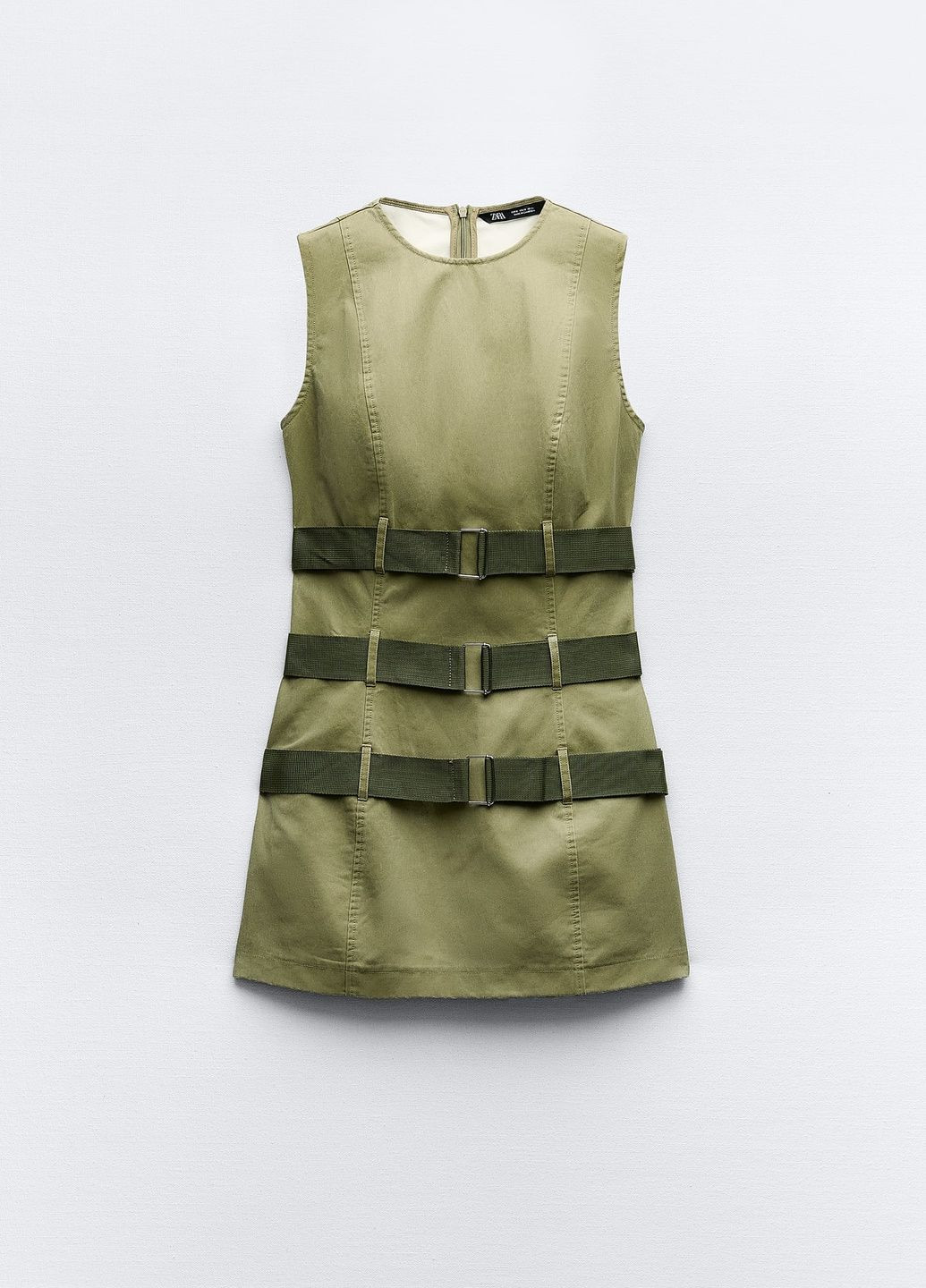 Зеленое повседневный платье Zara однотонное
