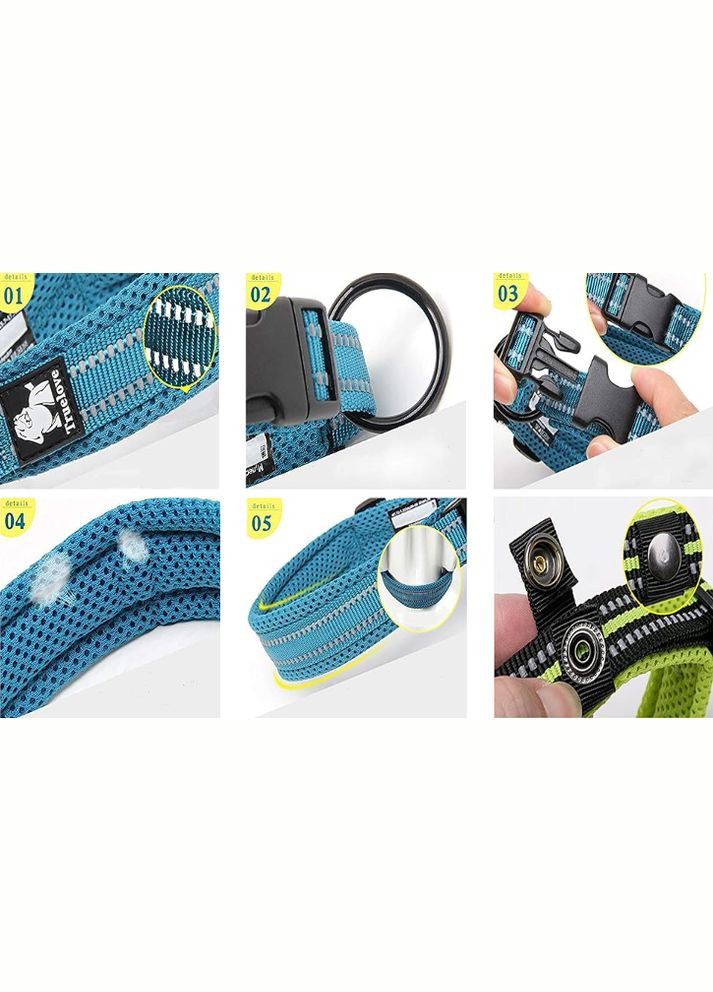 Ошейник для собак TLC5011, cветоотражающий для средних и больших пород собак, Синий XS Truelove (299915413)