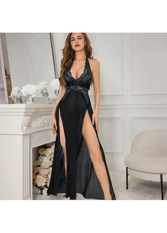 Шикарный женский пеньюар из мягкого кружева для сна. Шикарный пеньюар длинный из стрейча украшенный кружевом. China (360862414)