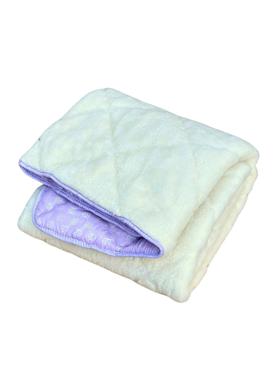 Ковдра хутряна двостороння євро 200х210 бузкова/молочна Абстракція осінь/зима/весна HP2 Ananasko (322859959)