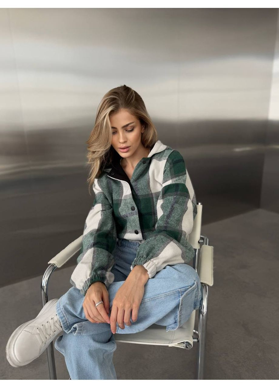 Жіночий кашеміровий бомбер у клітинку (363839483)