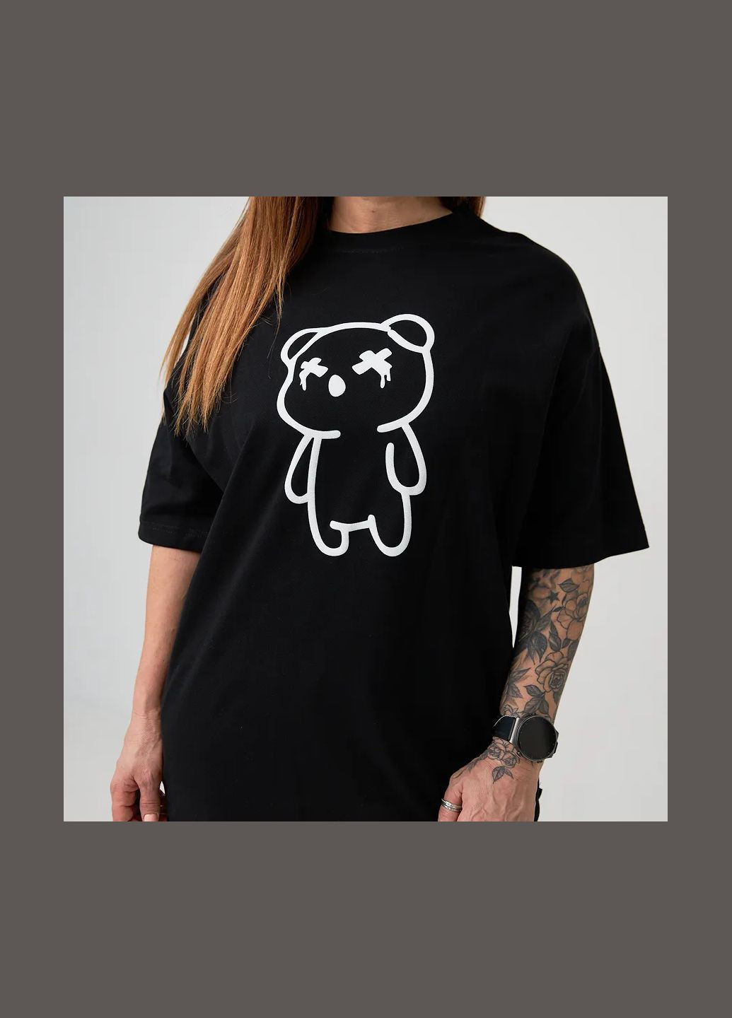 Футболка женская оверсайз "Kooky things" черного цвета (1111L407) No Brand - (335811356)