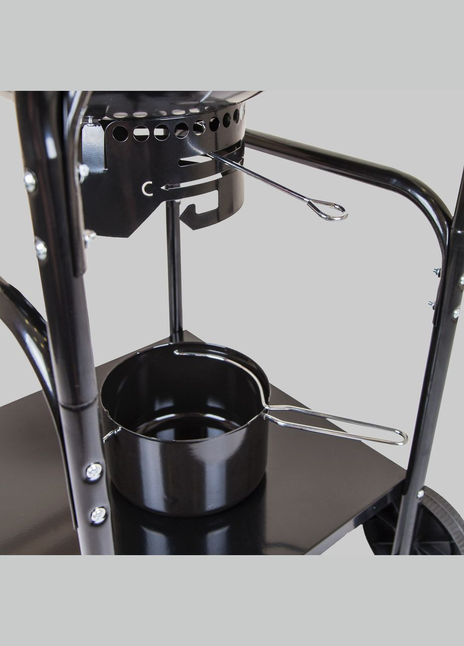 Угольный гриль-барбекю с деревянной полкой WOOD GRILL No Brand (370072042)