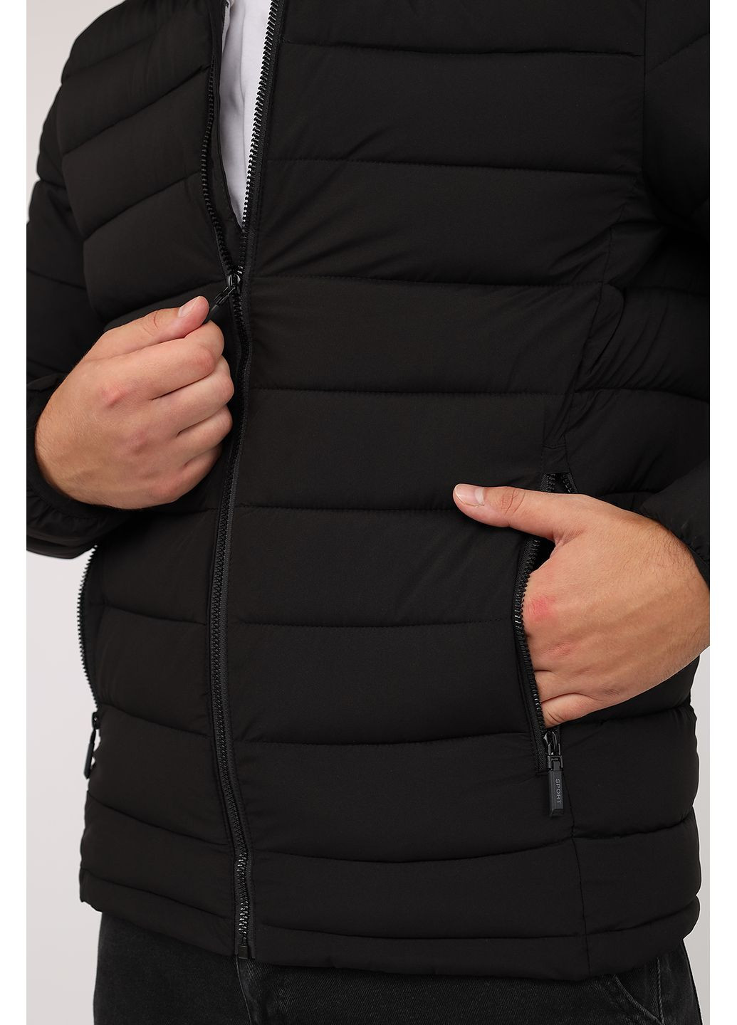 Чорна демісезонна куртка чоловіча колір чорний cb-00276117 Yuki