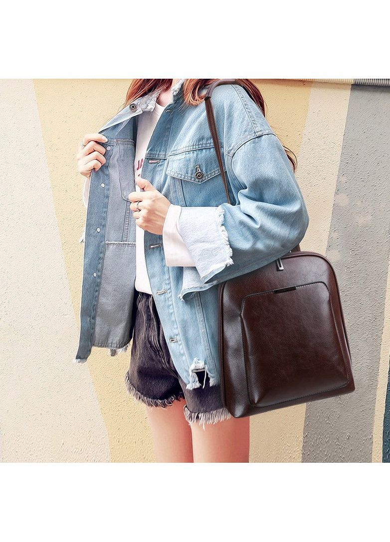 Женский городской рюкзак трансформер из экокожи сумка для повседневного использования в клеточку ProDobro (363135716)