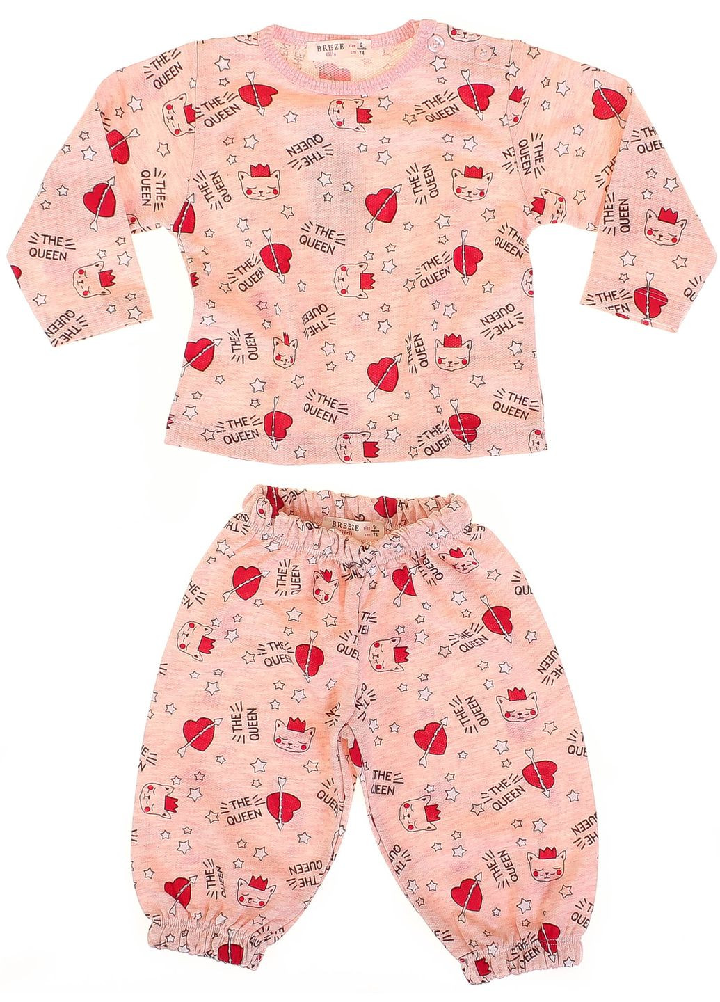 Персикова піжама 16799 персиковий меланжевий Breeze