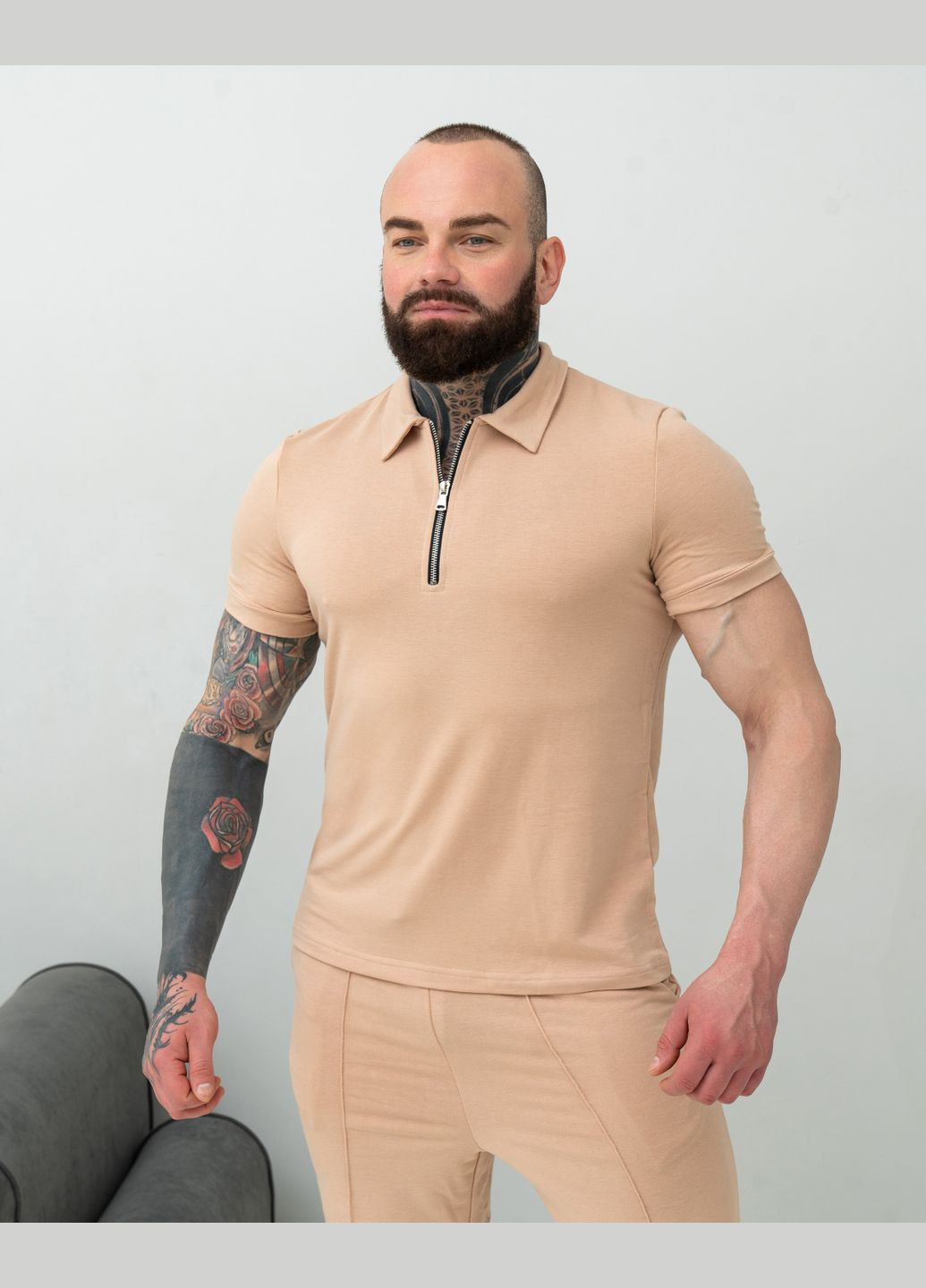 Поло чоловіче на змійці No Brand поло (296436992)