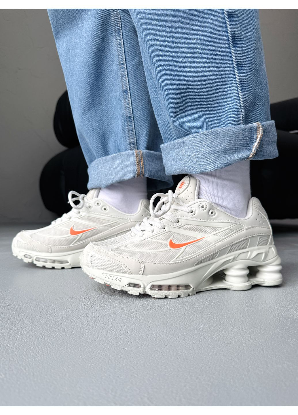 КРОСІВКИ ЖІНОЧІ NIKE SHOX RIDE 2 LIGHT BONE / ORANGE НАЙК ШОКС No Brand комбіновані демісезони (367177515)