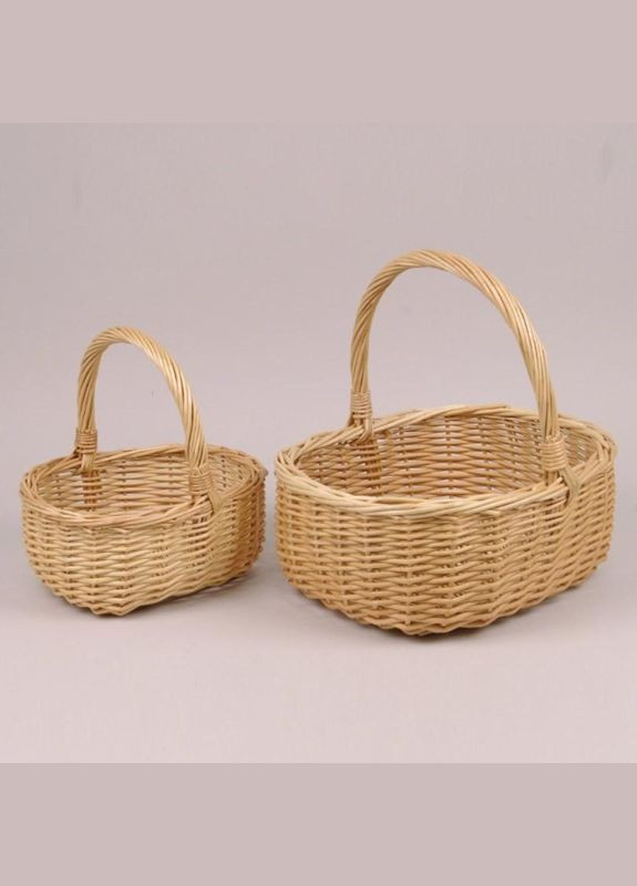 Комплект бежевых корзин из лозы 2 шт. 45600 Flora (320663997)