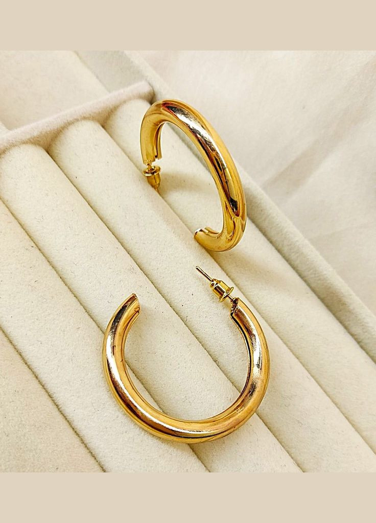 Сережки Середні кільця біжутерія на кожен день No Brand (347608723)