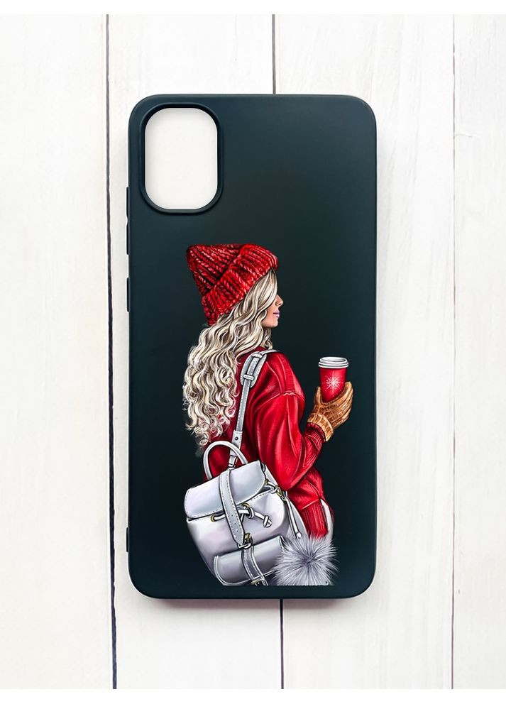 Матовый чехол на Samsung Galaxy A05 (A055) Девушка с рюкзаком (принт 9) Creative (355393391)