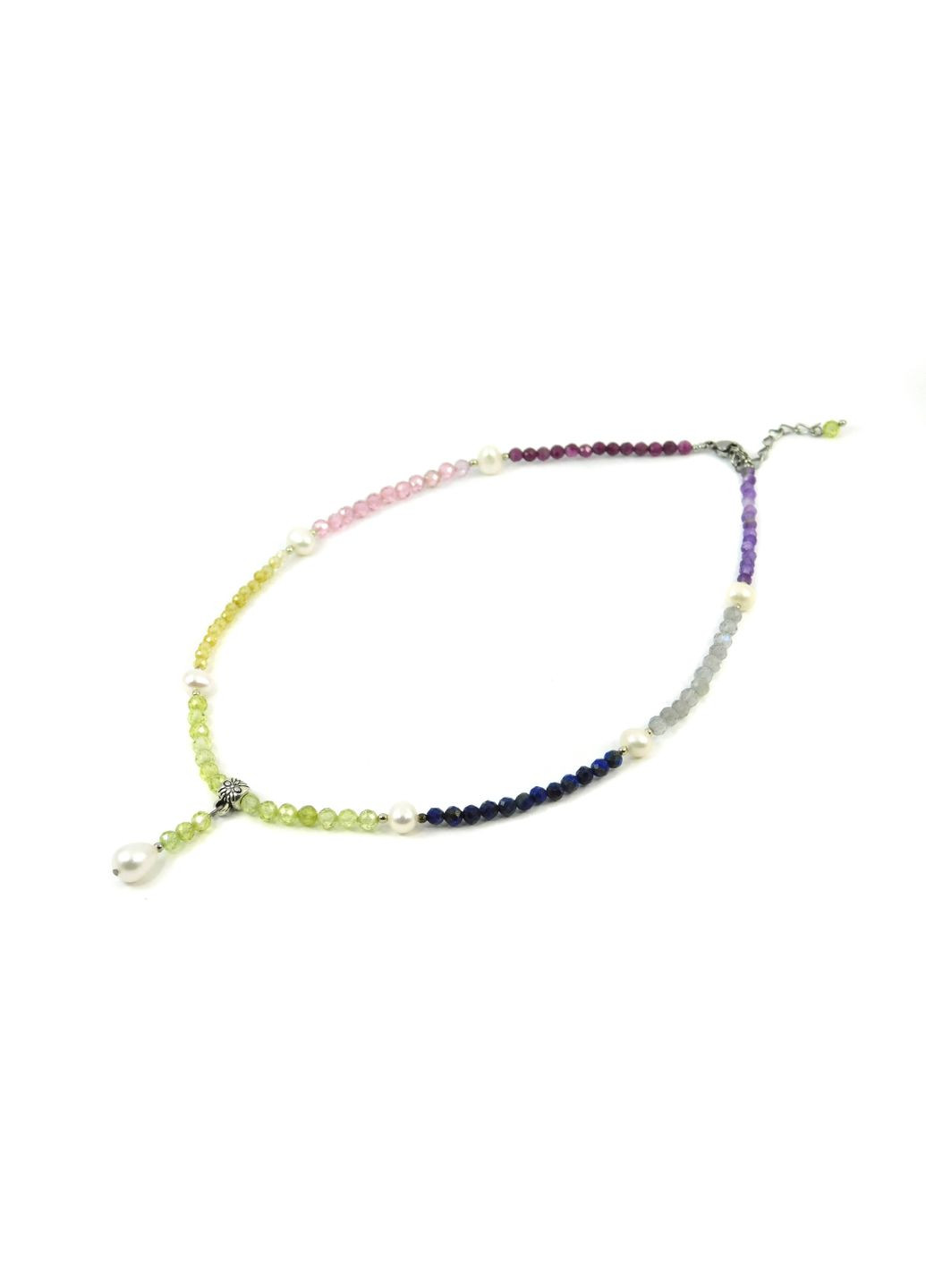 Бусы "Чакра" Рубин, Циркон, Лазурит, Лабрадор, Аметист, Жемчуг Fursa fashion (322314207)