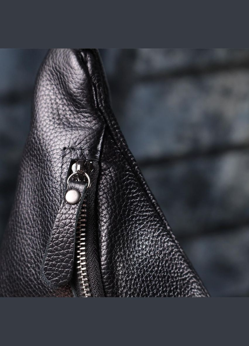 Сумка на пояс через плече шкіряна чоловіча Чорний 35601 Shvigel (334673990)