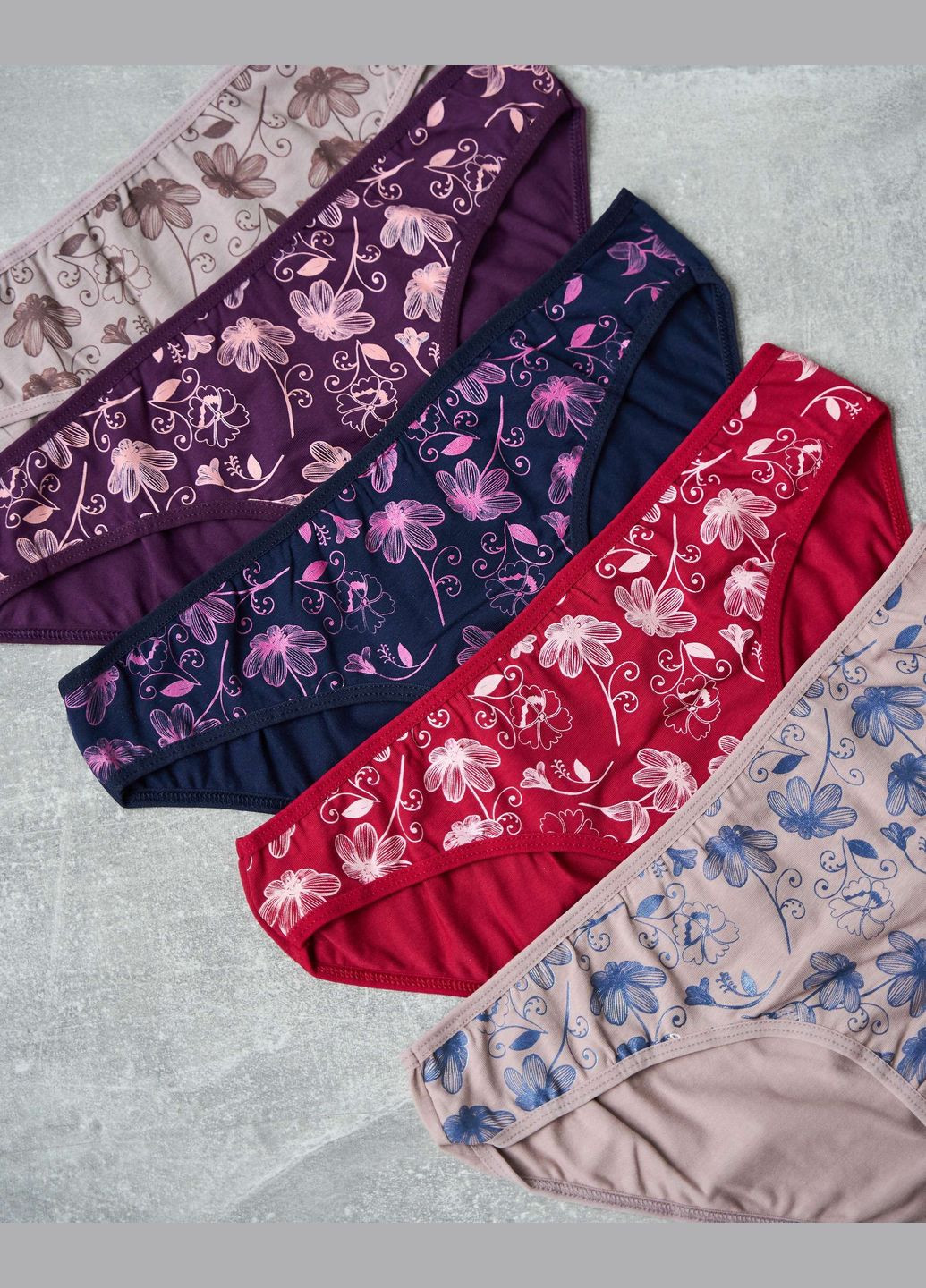 Трусики-слип женские цветочный микс 5 шт Nicoletta (340462250)