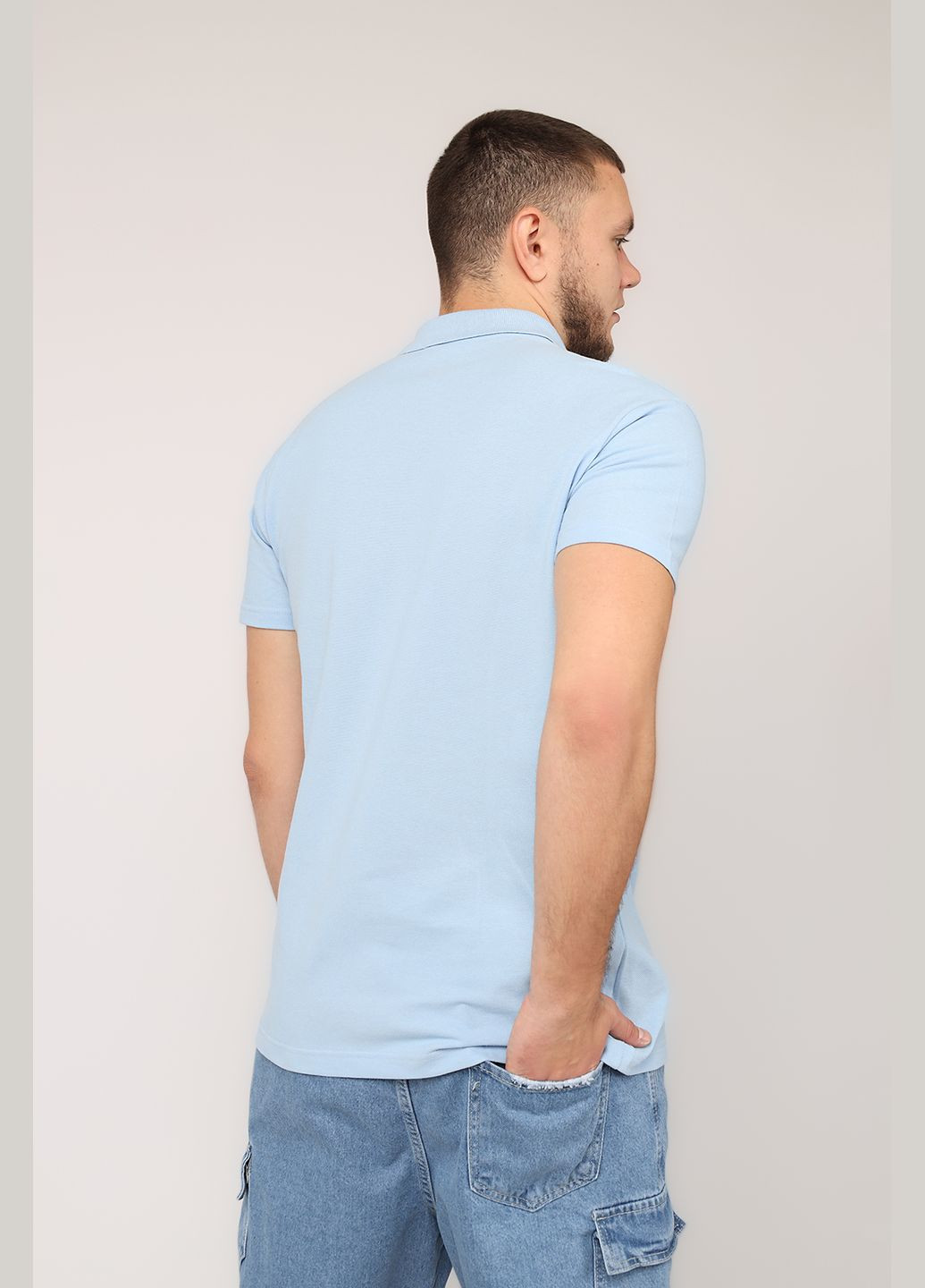 Футболка поло чоловіча колір блакитний ЦБ-00276186 Yuki (333426975)