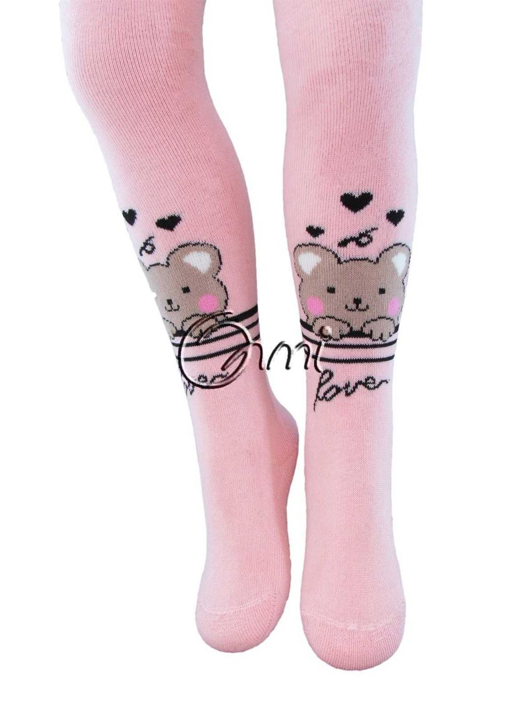 Колготки детские 1011м. р10. рис 102 розовый мишка love Олмі (366883786)