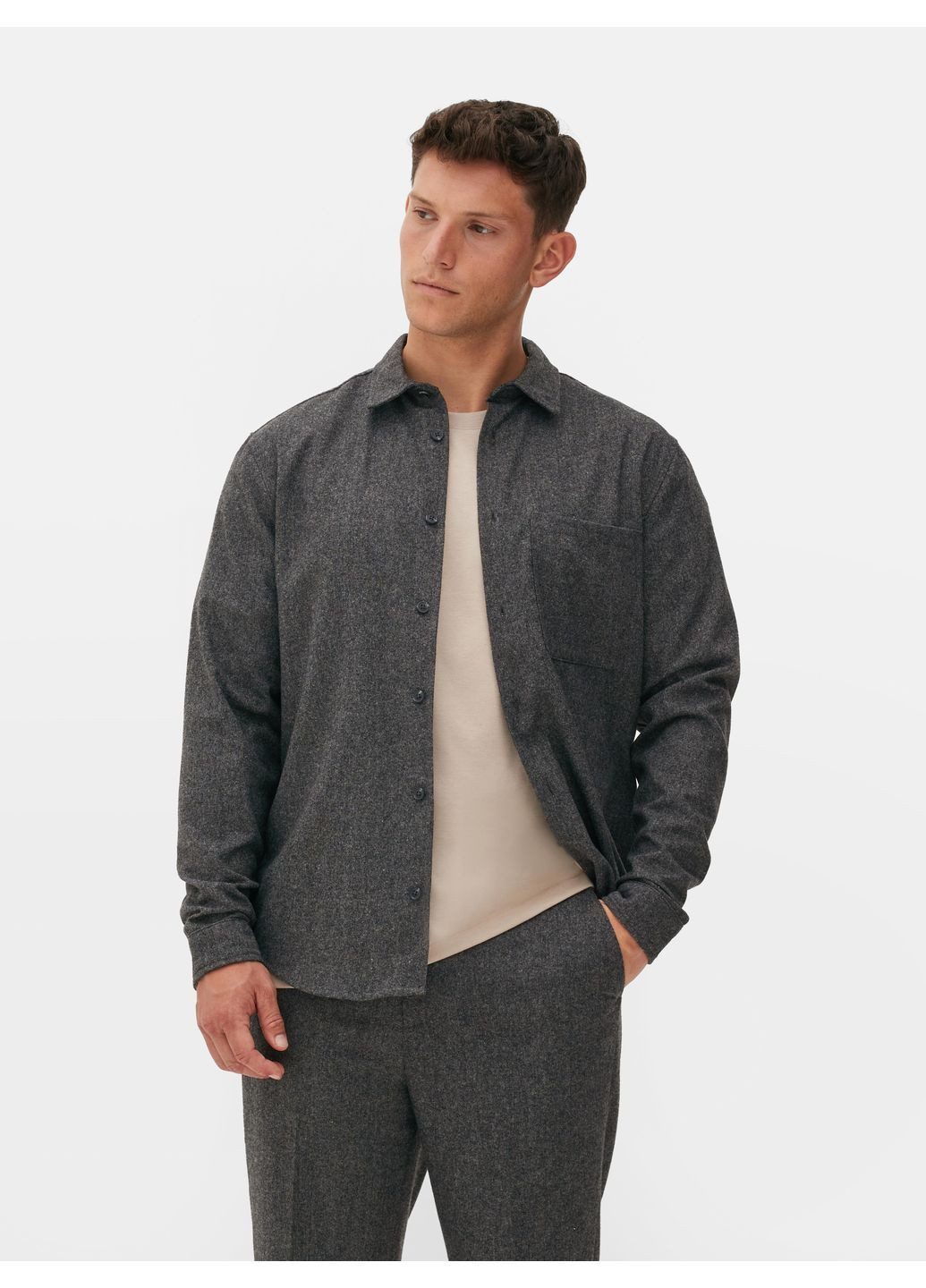 Сорочка демісезон,темно-сірий меланж, Primark (369645027)