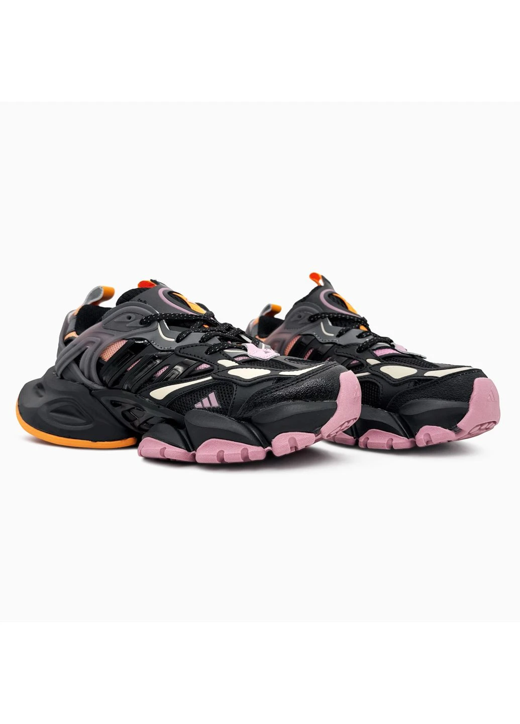 Чорні кросівки чоловічі adidas vento xlg deluxe black/orange/purple адідас венто чорні демісезон No Brand