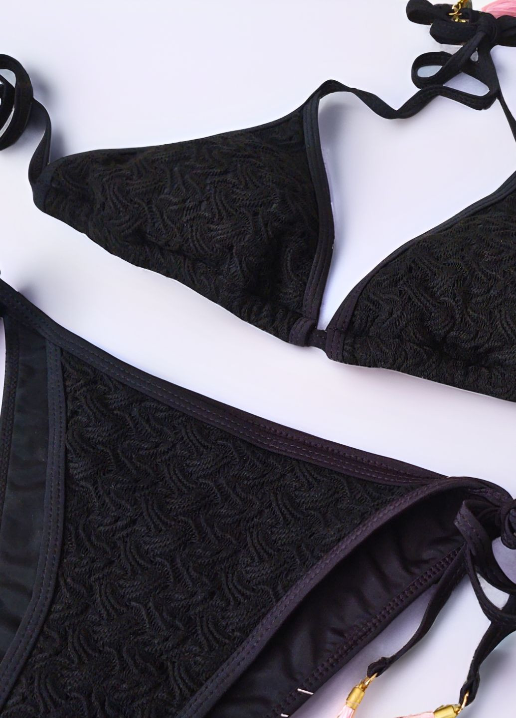 Черный летний раздельный купальник раздельный FS