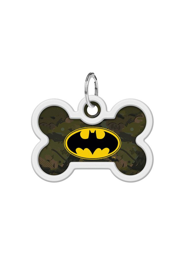 Адресник для собак металлический Smart ID c QR паспортом, "Бэтмен зеленый", кость, Д 40 мм, Ш 28 мм WAUDOG (330245144)