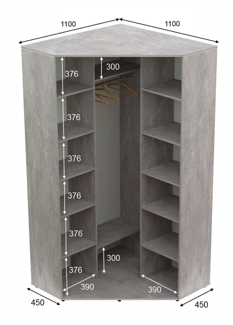 Шафа-купе дводверна кутова 110*110*220 Індастріал Дзеркало/Дзеркало з піскострумним малюнком Угол-1 Алекса (360445739)