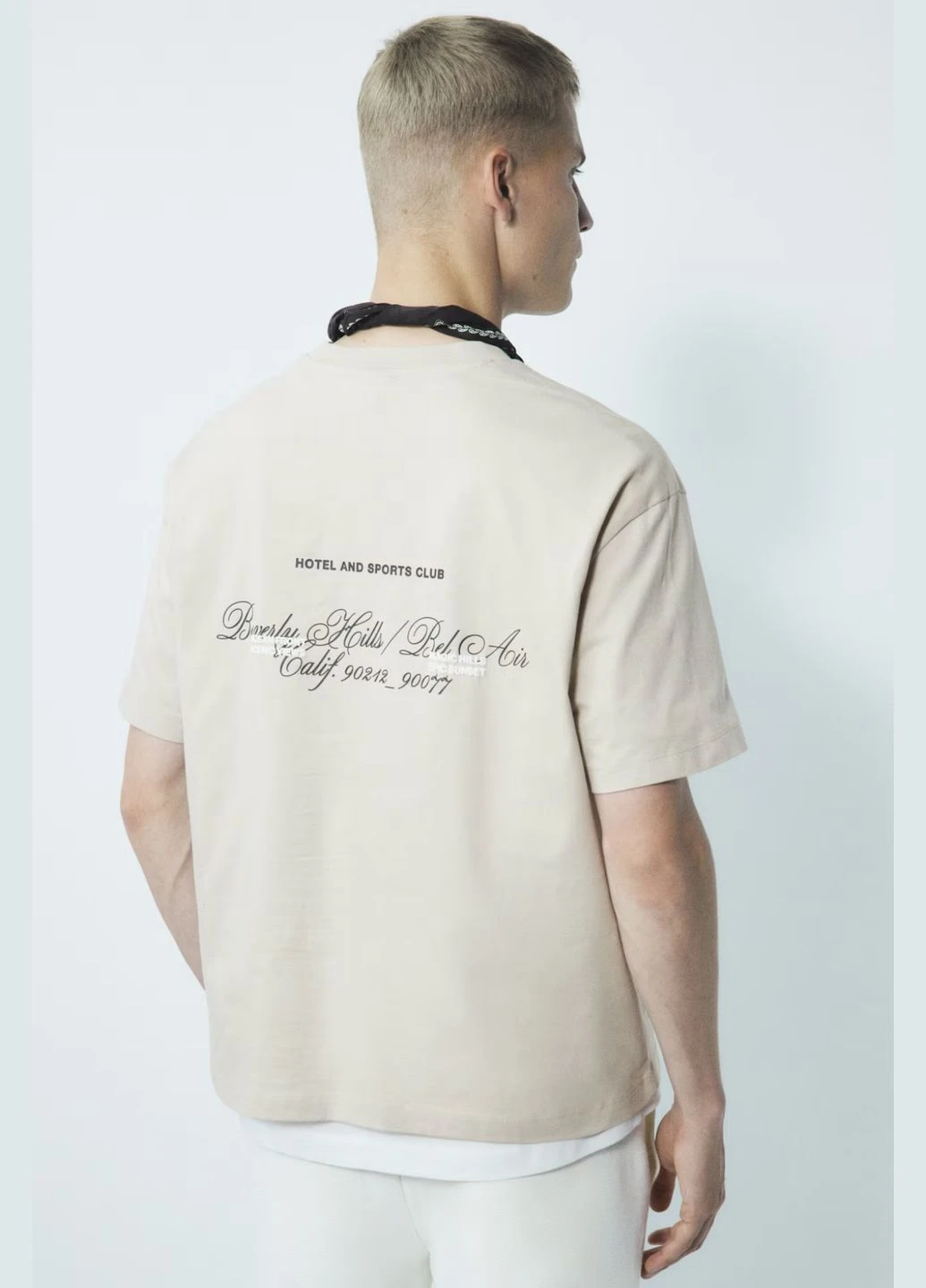 Бежевая футболка H&M loose fit