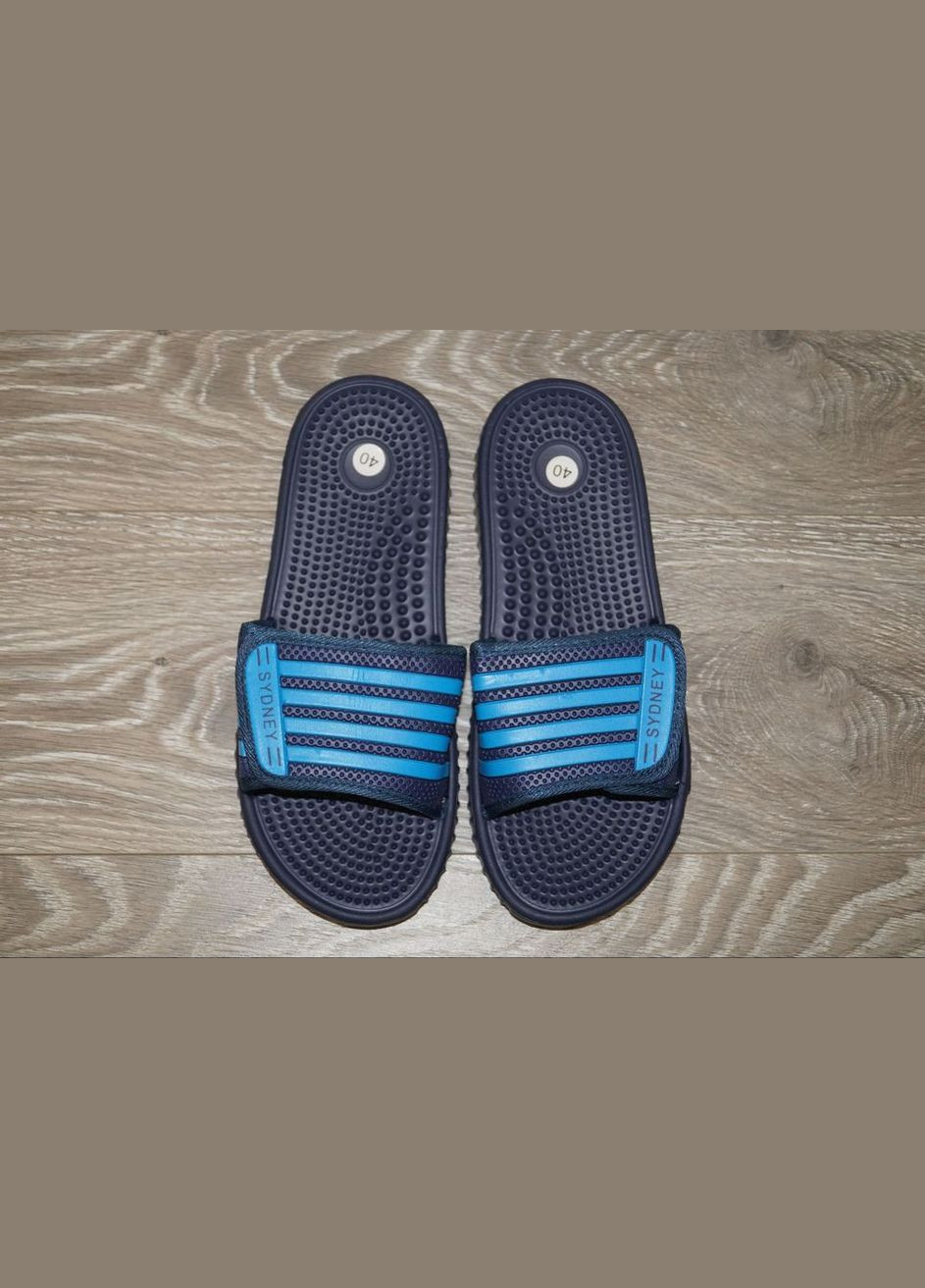 Синие пляжные, повседневные, домашние, кэжуал шлепанцы подростковые синие Sydney