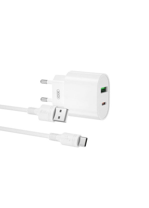 Мережевий зарядний пристрій L81A адаптер PD_20W / QC3.0_18W + Type-C white XO (333827861)