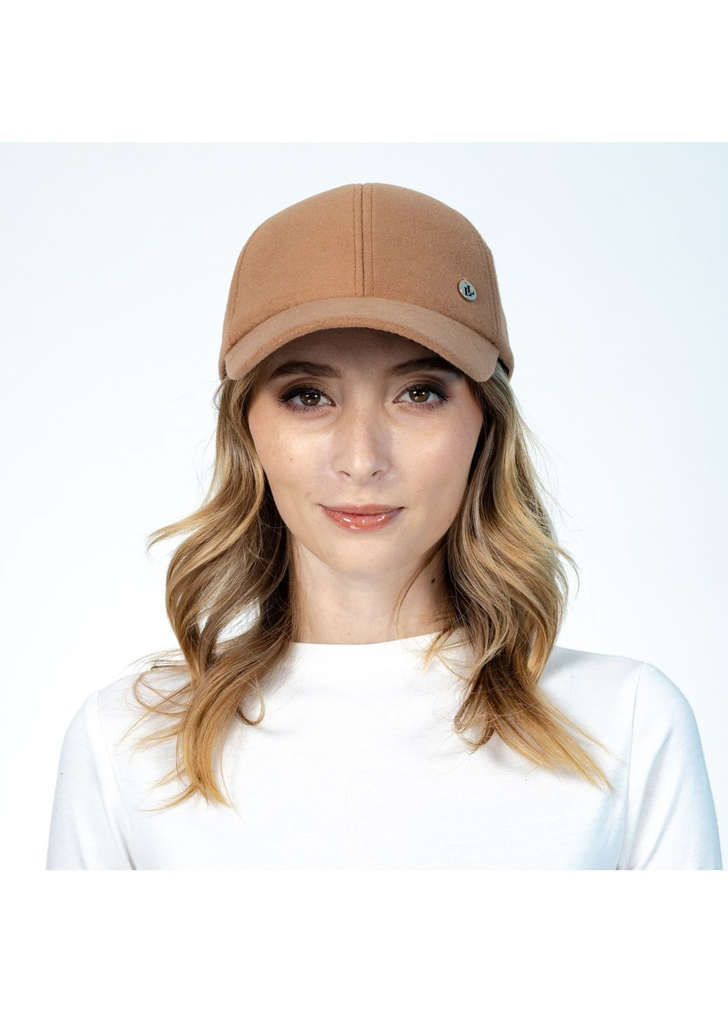 Бейсболка з регулятором жіноча кашемір бежева ШЕР LuckyLOOK 556-249 (322790968)