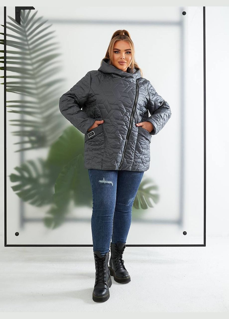 Графитовая демисезонная женская демисезонная куртка цвет черный New Trend