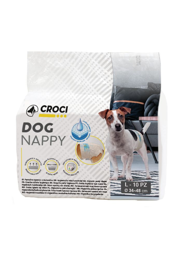 Подгузники для собак 3448 см Dog nappy L (10 шт/уп) (8023222053823) Croci (307310954)