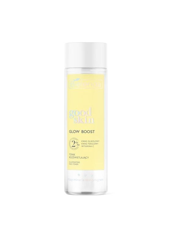 Освітлюючий тонік Good Skin Glow Boost Illuminating Face Toner з гліколевою кислотою, 200 мл Bielenda (342715784)