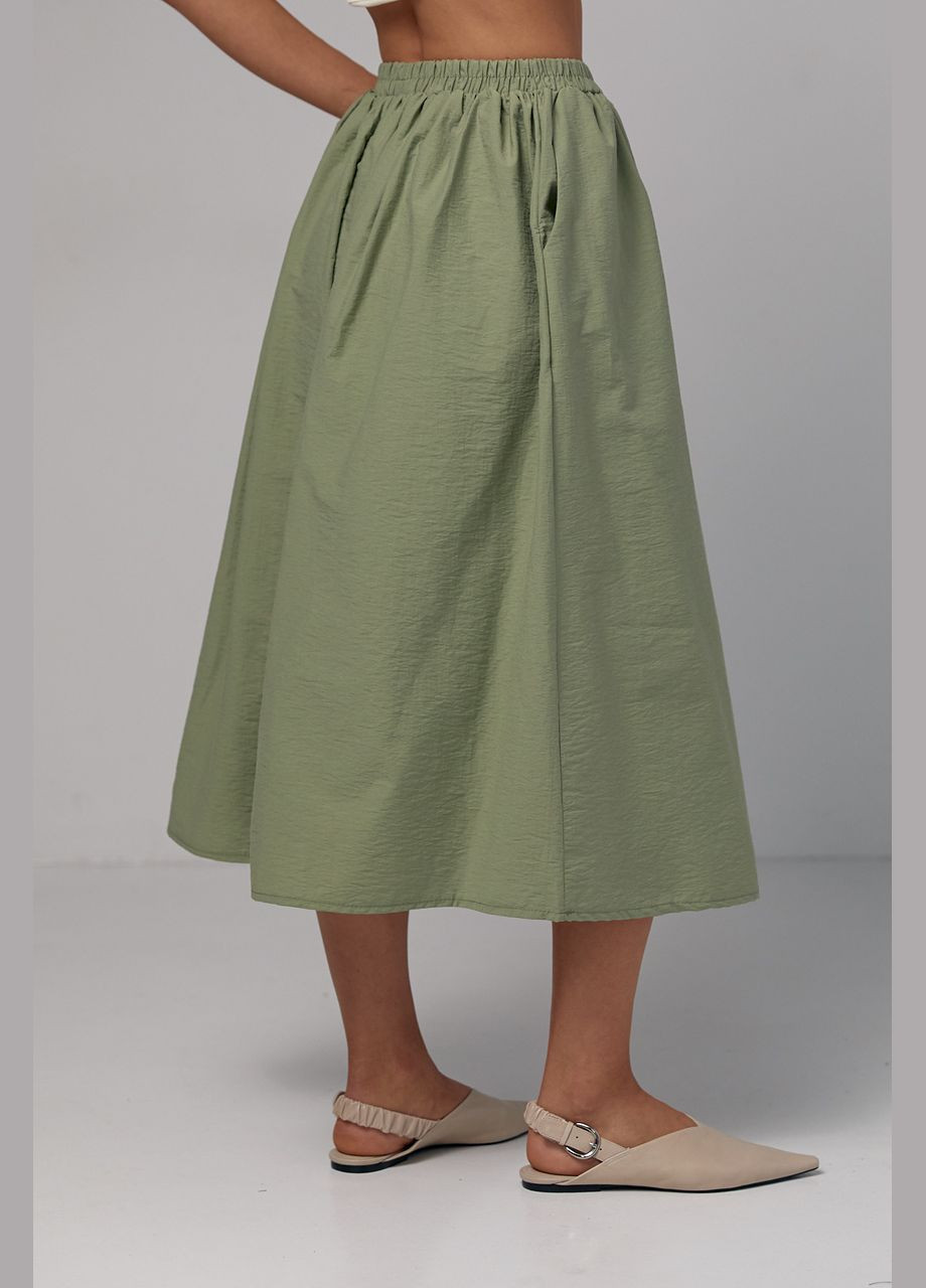 Оливковая (хаки) повседневный однотонная юбка Lurex
