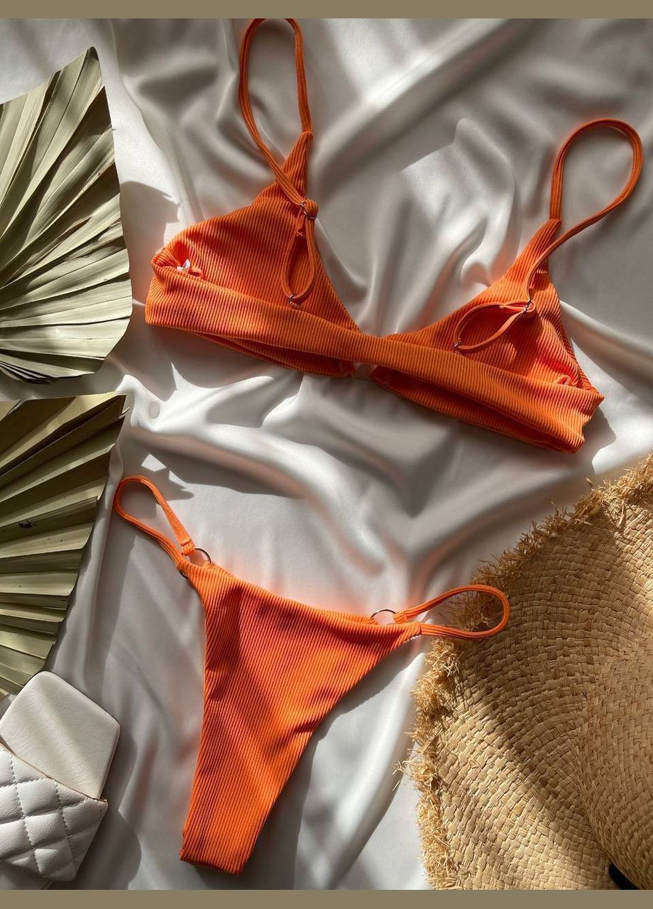 Оранжевый демисезонный купальник раздельный раздельный No Brand