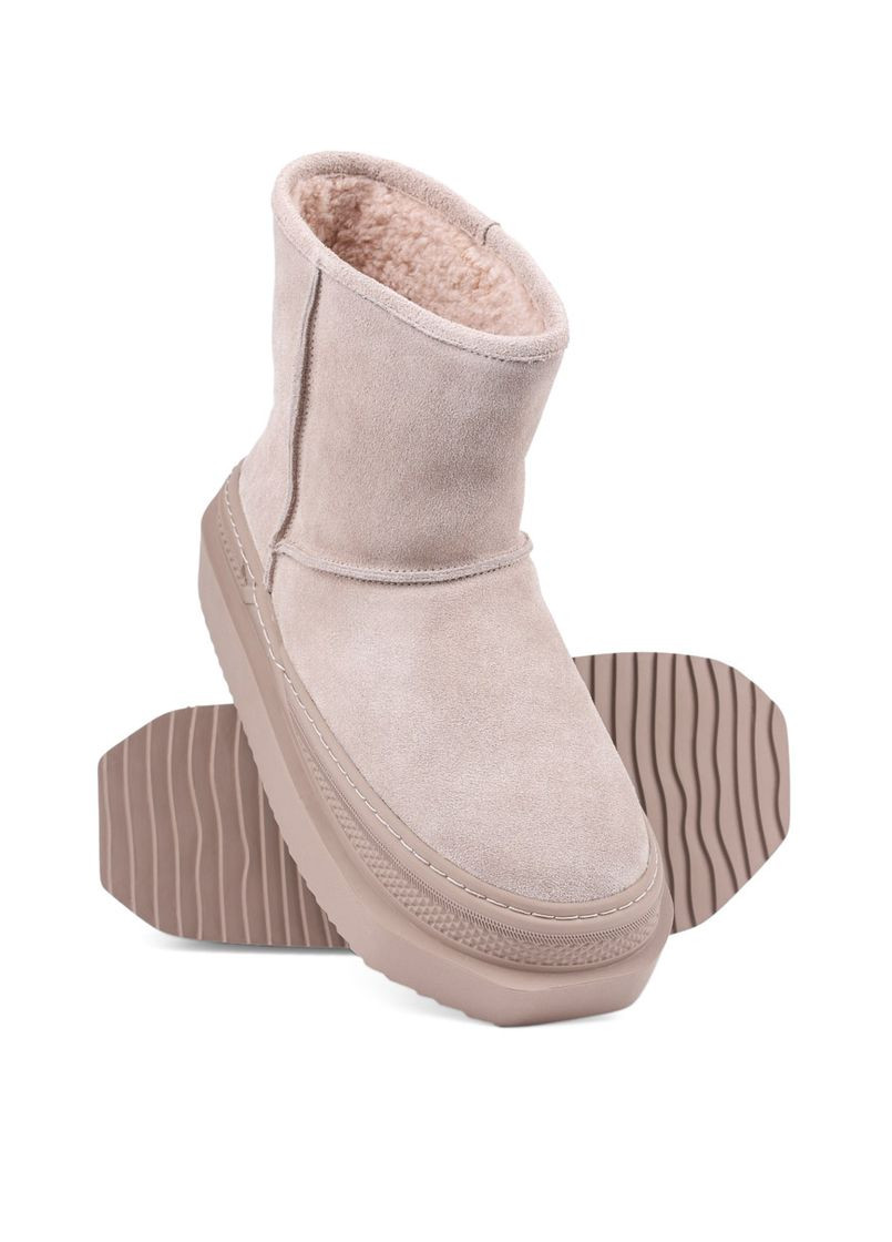 Женские Угги A233-2 Бежевый Велюр Attizzare (368527796)