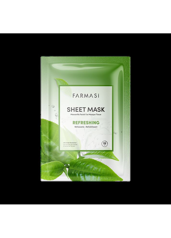 Освіжаюча тканинна маска для обличчя з зеленим чаєм Farmasi (294321258)