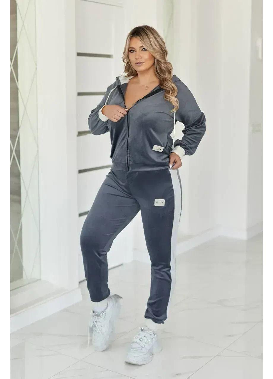Жіночий велюровий спортивний костюм з капюшоном No Brand (360957277)