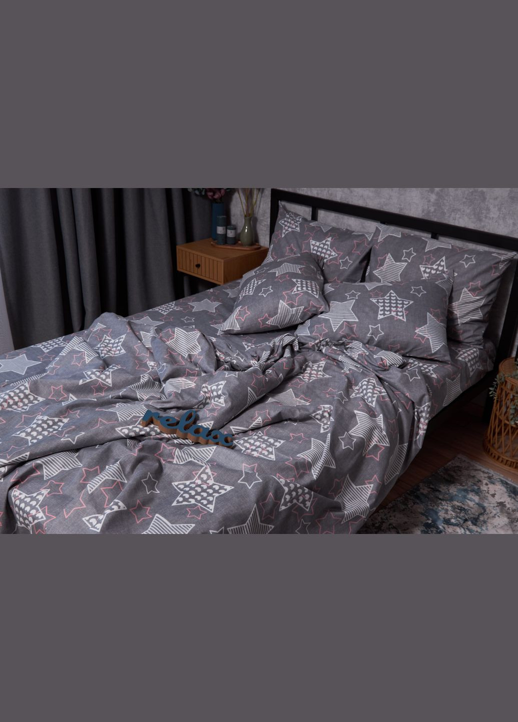 Комплект постільної білизни Микросатин Premium «» полуторний 143х210 наволочки 2х40х60 (MS-820002523) Moon&Star Stardom (286762262)